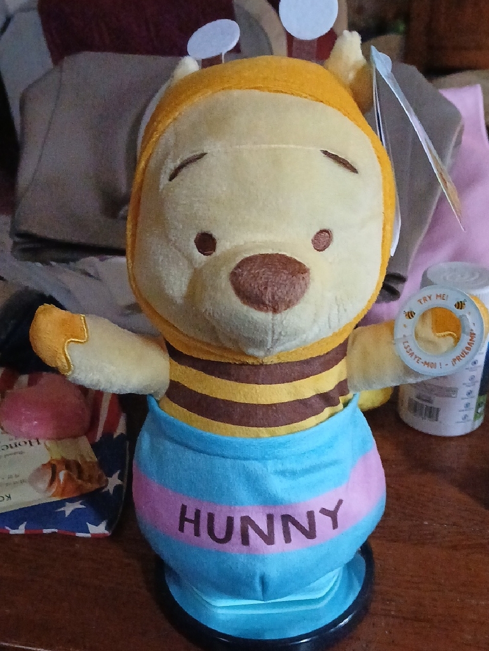 8Disney Winnie the Pooh Bee Plush - Yellow Blue Pink Animated